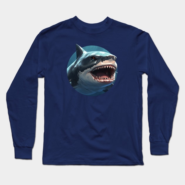 Shark Long Sleeve T-Shirt by ThreadMasters Atelier